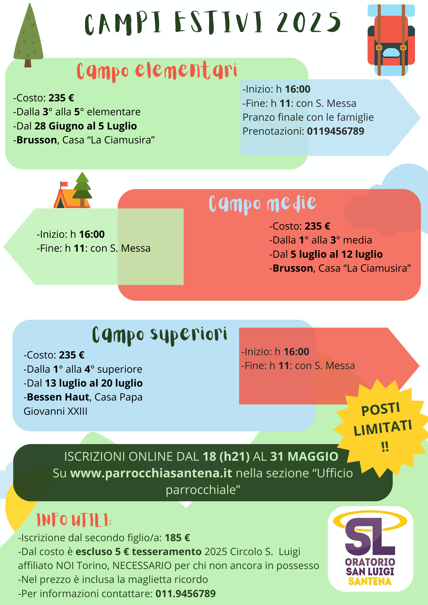 Locandina iscrizioni campi estivi 2025_aggiornata
