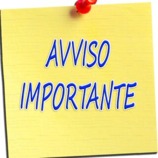 Locandina "avviso importante"