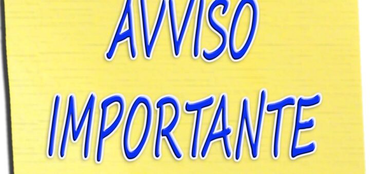 Locandina "avviso importante"